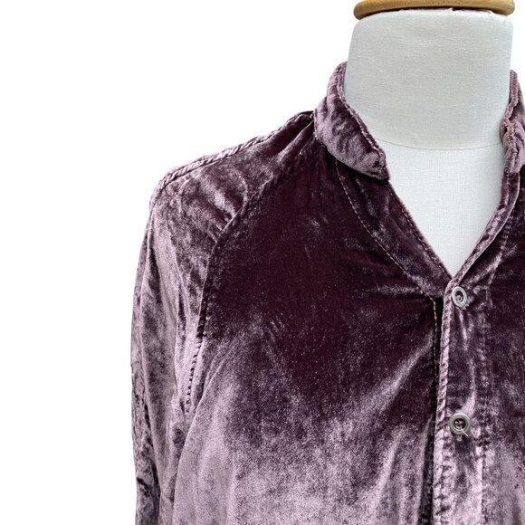 We The Free Summer Dream Velvet Whimsigoth Shirt Sz XS Brown Button Oversized - Picture 4 of 16